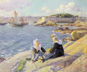 ハーバー、コンカルノーのブルトンの女の子 作： Alfred Victor Fournier