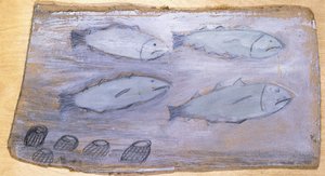 4匹の魚 作： Alfred Wallis
