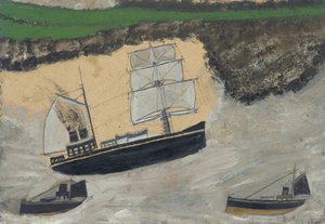 3つの汽船（船内の油と鉛筆） 作： Alfred Wallis