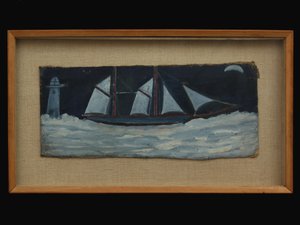 コーニッシュ海岸沖のトロール船、1930年頃 作： Alfred Wallis