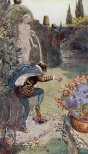 フランスの陶芸家ベルナールパリシーの頭に注ぐ庭の彫像が水差しから取った水