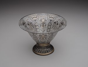 ボウル、1914-15年頃（エナメル、金メッキ、ブロンズ石仕上げのガラス