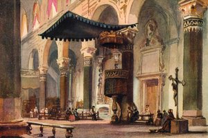 大聖堂の内部、サンレモ、c1870 作： Alfred Waterhouse