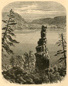 「クレオパトラの針、デビルズ レイク、ウィスコンシン」、1874 年。 作： Alfred Rudolph Waud
