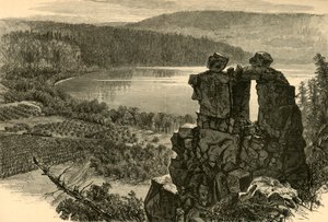 「デビルズ ドアウェイ、デビルズ レイク、ウィスコンシン」、1874 年。 作： Alfred Rudolph Waud