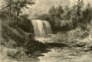 「ミネハハの滝」、1874 年。 作： Alfred Rudolph Waud