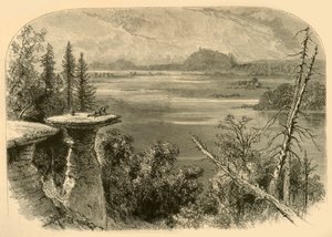 「ウィスコンシン川のスタンド ロック」、1874 年。 作： Alfred Rudolph Waud