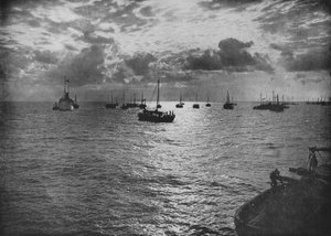 真珠層銀行に沈む夕日、Marrichikaddi、c1890、1910 作： Alfred William Amandus Plate