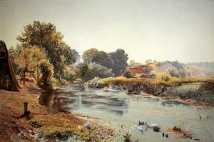 A Bit of Old England Half Asleep（水彩・紙） 作： Alfred William Hunt