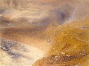 ハーレック城、1857年 作： Alfred William Hunt