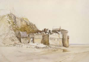 モン・サン・ミッシェル：外門、c。 1876（紙に水彩） 作： Alfred William Hunt