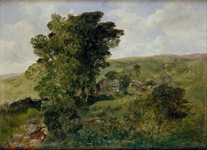 1855年、カナーヴォンシャー州ナントルの眺め 作： Alfred William Hunt