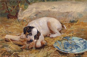 骨に近ければ近いほど、肉は甘い（クロモリソ） 作： Alfred William Strutt