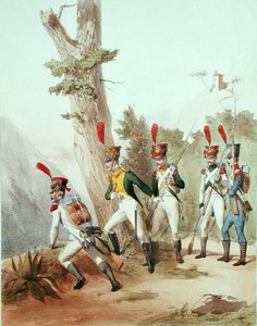 フランス軍 グスタフ・ダヴィッド（1824-91）の刻印 1810年（リトグラフ版） 作： Alfred de (after) Marbot