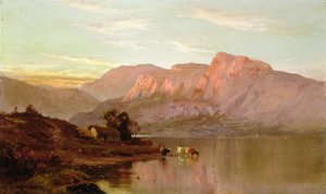Stroulacher、Loch Katrine（キャンバスに油彩） 作： Alfred de Breanski
