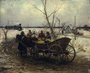 電車に会う 作： Alfred von Wierusz Kowalski