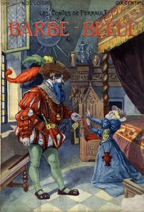 青ひげ（青ひげ）、シャルル・ペローによるコンテ（1628-1703）。 1910年頃の「「レ・ボー・テイルズ」コレクション「「ノス・ロワジール」」」のヴァッカリとキャリーのイラスト。個人蔵。 作： Alfredo and Carrey Vaccari