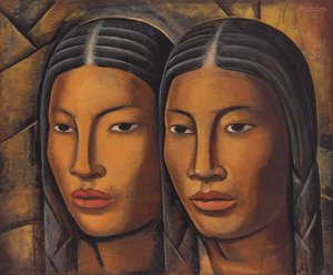 双子; Las Gemelas、1930年頃（キャンバスに油彩） 作： Alfredo Ramos Martinez