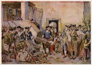 貧困のどん底に突き落とされた人々は、自分の持ち物を質に入れる（ポルトガル 作： Alfredo Roque Gameiro
