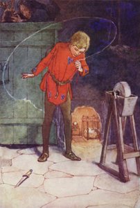 彼はガラスの中にティンカー・ベルを認めた (カラーリソ) 作： Alice Bolingbroke (after) Woodward