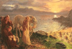 聖コロンバの白い馬への別れ、1865年-1868年 作： Alice Boyd