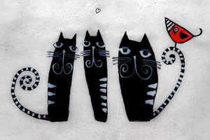 2019年、クラクフの3匹の猫（写真） 作： Alice Gur-Arie