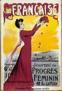 女性の進歩に関する雑誌「ラ・フランセーズ」のポスター。 サブスクリプションを呼び出します。 Alice Kub-Casalonga (1875-1948) によるイラスト 1927年パリ、二度の世界大戦博物館。 権利を留保します。 作： Alice Kaub Casalonga