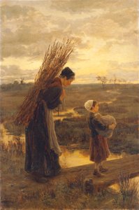 「彼らは疲れた道を帰りました」、1870-1890 作： Alice Mary Morgan