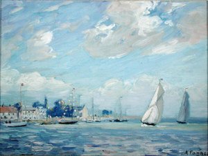 A Breezy Day（油彩・ボード）