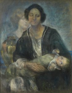 子供連れのイタリア人女性