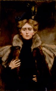 毛皮のケープを着たナタリー、1897年。 作： Alice Pike Barney