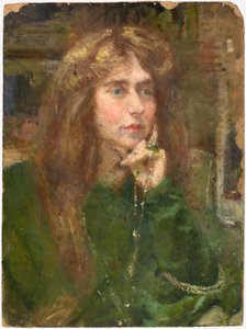 ネックレスを持つナタリー、カリフォルニア州。 1900年。 作： Alice Pike Barney