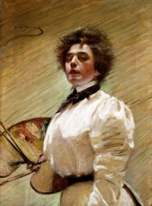 パレットのある自画像 1906年。