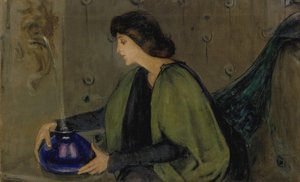女性と孔雀、カリフォルニア州。 1900年。 作： Alice Pike Barney