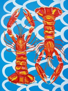 遊び心あふれる海のロブスターたち 作： Alice Straker