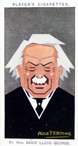 1926年、プレイヤーのシガレットカードに描かれたロイド・ジョージ