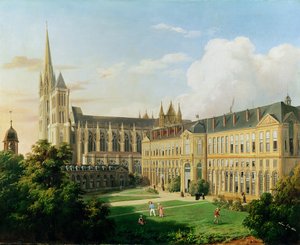 1840年のサンドニ修道院教会と軍団名誉学校 作： Aline Clement