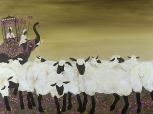 交換留学生（アクリル、油彩、カンバス） 作： Alix Contemporary Artist Soubiran Hall