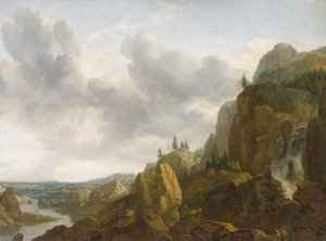 滝のある北部の山の風景