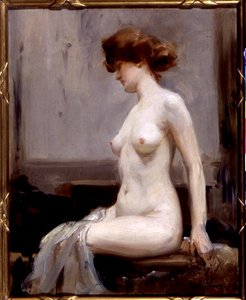 モデル」（油彩・ボード） 作： Allan Douglas Davidson