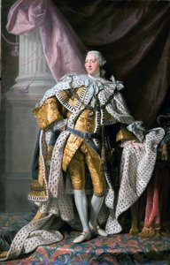 「ジョージ 3 世 (1738-1820) 戴冠式のドレスを着たイングランド王の肖像」アラン・ラムゼイ (1713-1784) 作、1770 年頃の絵画 南オーストラリア州アデレード オーストラリア 作： Allan Ramsay