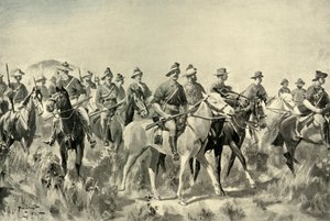 「行進するオーストラリアのブッシュマン」、1901 年。 作： Allan Stewart