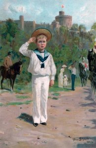 エドワード、プリンス オブ ウェールズ、色に敬礼、1902 年 作： Allan Stewart