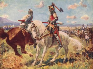 バノックバーンの戦い（カラーリトグラフ） 作： Allan Stewart