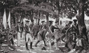 プラッシーの戦い、1757年6月23日（リトグラフ） 作： Allan Stewart