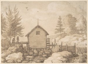 ノルウェーの川の岩場にある水車小屋 作： Allart van Everdingen
