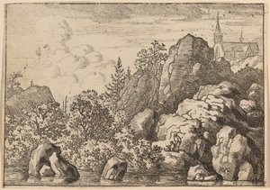 丘の上の教会、おそらくc。 16451656。 作： Allart van Everdingen