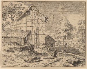 はしごが 2 つあるコテージ 作： Allart van Everdingen
