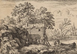 漁師の小屋、おそらく c. 16451656。 作： Allart van Everdingen