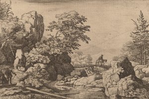 橋の上の騎手、おそらく c. 16451656。 作： Allart van Everdingen